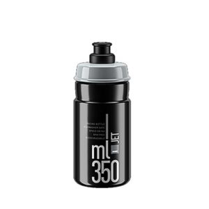 Bidon Elite Jet 350 ml Ø 66 mm negro logo gris