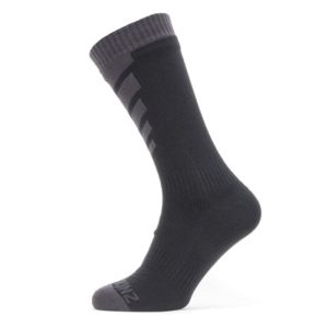 Calcetines Sealskinz medianos impermeables para clima calido negro/gris