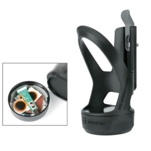 Portabidon SKS Spacecage plastico con compartimento inferior negro