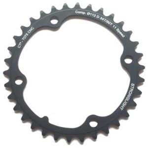 Plato Stronglight Type Campagnolo p/ul.torque/Record/Chorus alu 11V.exterior 4 br.145/112 negro 38D