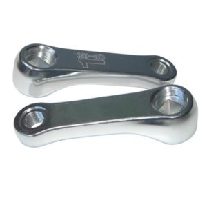 Juego de bielas QU-AX para monociclo eje cuadradillo 89 mm aluminio plata