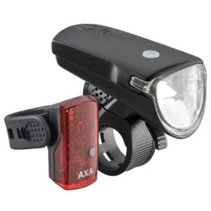 Juego de luces AXA Greenline LED 40 lux USB negro/rojo