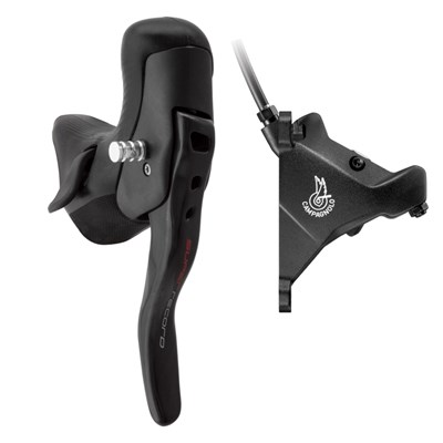 Maneta freno/cambio Campagnolo Super Record EPS izquierda hidr. 2V 160 mm pinza del. Flat mount negr