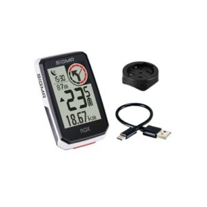 Kit ciclocomputador GPS Sigma Rox 2.0 Top mount 14 funciones blanco