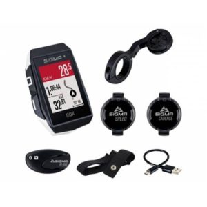 Kit ciclocomputador GPS Sigma Rox 11.1 Evo Sensor 150+ funciones blanco