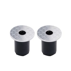 Juego de tapones manillar Deda plata/blanco