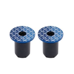 Juego de tapones manillar Deda azul/blanco