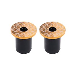 Juego de tapones manillar Deda oro/blanco