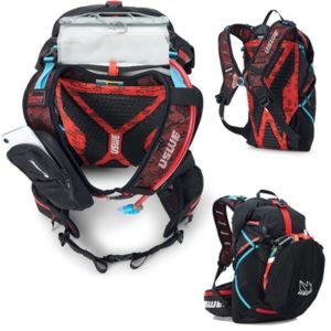 Mochila de hidratacion USWE Hajker 18 Summer enrollable NDM 2.1 deposito 3L negro/rojo