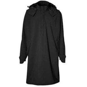 Poncho Basil Mosse unisex negro con reflectantes