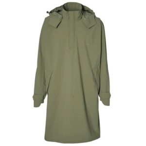 Poncho Basil Mosse unisex verde oliva con reflectantes