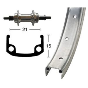 RT,26x1.9,cor.rosc.alu, 36 ag., ranura rue.c.pared simple,plata,radios cincados