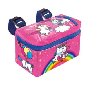 Bolsa manillar unicornio A180 x A100 x L80 mm, rosa con motivos