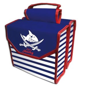 Bolsa doble capt´n Sharky 230x200x80 mm, blanco/azul/rojo