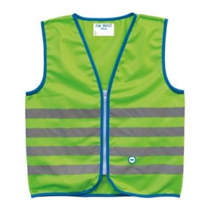 Chaleco seguridad Wowow Fun niño con rayas reflectantes cierre cremallera verde