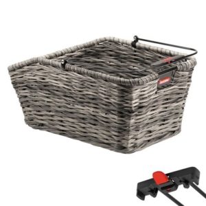 Cesto trasero Klickfix Structura GT para Racktime trenzado 44x24x20 gris 18 litros
