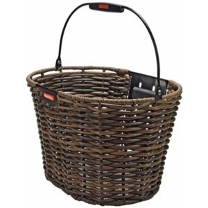 Cesto delantero Klickfix Structura oval trenzado sin adaptador 39x24x28 marron