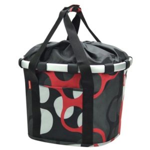Bolsa delantera Klickfix Reisenthel 35x28x26 negro/circulos