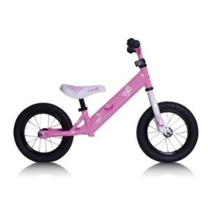 Bici aprendizaje Rebel Kidz 12,5" Air acero, mariposa rosa