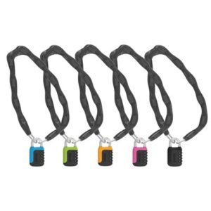 Set 6 candados cadena combinacion Onguard Neon 120 cm - 6 mm surtido de colores