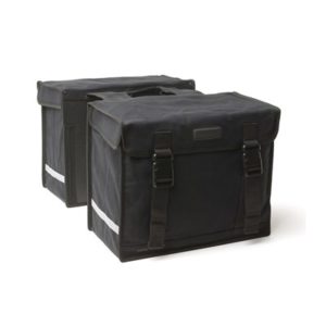 Alforjas New Looxs canvas Deluxe 46L impermeables lienzo negro con reflectantes (39x33x18 cm)
