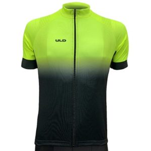 Maillot manga corta ULD unisex transpirable poliester microfibra/mangas licra amarillo fluo/negro