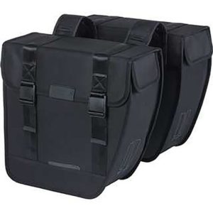 Alforjas Basil Tour 28L impermeable poliester negro con reflectantes (34x14x34 cm)