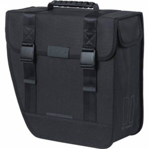 Alforja izquierda Basil Tour MIK 14L impermeable poliester negro con reflectantes (34x14x34 cm)