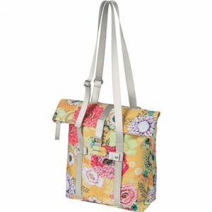 Bolsa Basil Bloom Field 20L impermeable poliester amarillo flores con reflectantes (30x15x38 cm)