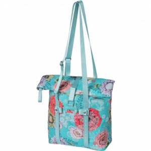 Bolsa Basil Bloom Field 20L impermeable poliester azul flores con reflectantes (30x15x38 cm)