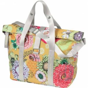 Bolsa Basil Bloom Field Klickfix 11L impermeable poliester amarillo flores c/reflect. (29x15x26 cm)