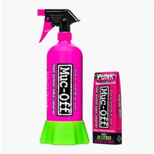 Kit limpiador bici Muc-off punk Powder + Botella "For life" (4 unidades)