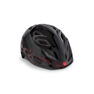 Casco Junior MET Genio negro llamas brillo talla unica (52-57 cm)