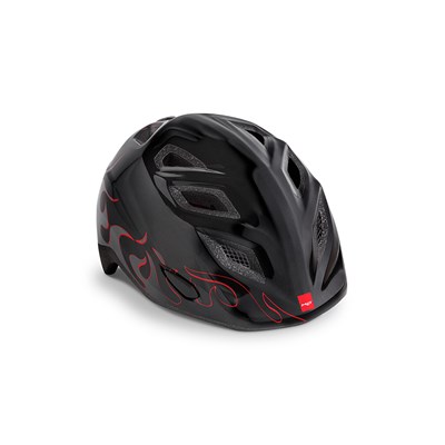 Casco Junior MET Genio negro llamas brillo talla unica (52-57 cm)