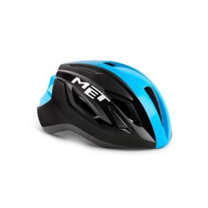 Casco MET Strale negro/cian brillo