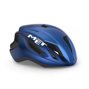 Casco MET Strale azul Metal brillo