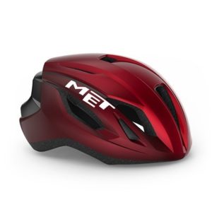 Casco MET Strale rojo metalico brillo