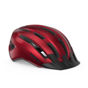 Casco MET Downtown rojo brillo
