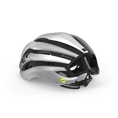 Casco MET Trenta 3K Carbon MIPS blanco/plata metalico