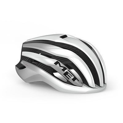 Casco MET Trenta 3K Carbon MIPS blanco/plata metalico