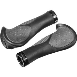 Juego de puños Ergotec Frisco 2 izquierda 140 mm derecha 95 mm 22.2 mm Kraton/silicona negro/gris