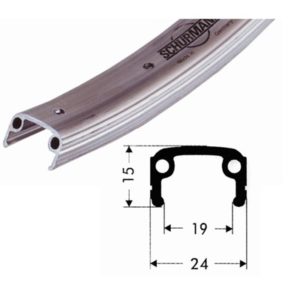 Llanta Roland aluminio 203-19 valvula 8.5mm 16 agujeros sin ojete plata mate
