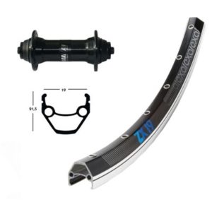 Rueda delantera Winora Exal ZX 19 26x1.75 36 agujeros cierre rapido T3000 negro/plata
