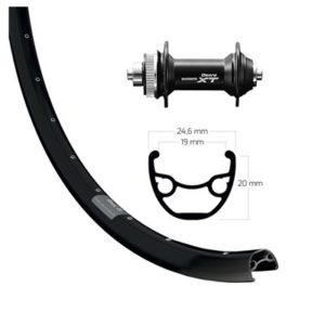 Rueda delantera Winora Ryde Rival 19 29" disco Centerlock 32 ag. cierre rapido Shim. Deore XT ne/pla