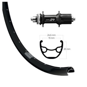 Rueda trasera Winora Ryde Rival 19 29" disco Centerlock 32ag cierre rapido Shimano Deore XT alu. neg