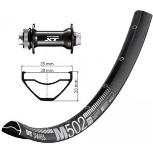 Rueda delantera Winora DT Swiss M502 700C disco Centerlock 32 ag. cierre rap. 110mm Sh. Deore XT neg