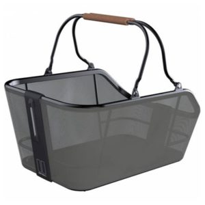 Cesta trasera Basil Cento Tech Fiber 21L con placa Mik/luz LED Nordlicht aluminio verde (46x34x25cm)