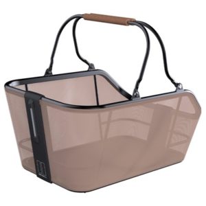Cesta trasera Basil Cento Tech Fiber 21L con placa Mik/luz LED Nordlicht aluminio marron(46x34x25cm)