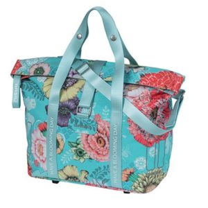 Bolsa Basil Bloom Field Mik/KF 8-11L impermeable poliester azul/flores (29x15x28.5 cm)