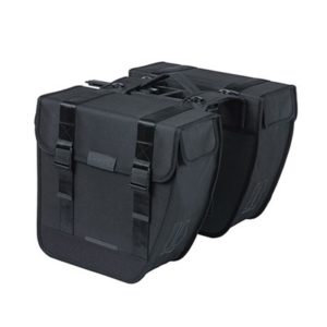 Alforjas Basil Tour MIK 28L impermeable poliester negro con reflectantes (34x14x34 cm)